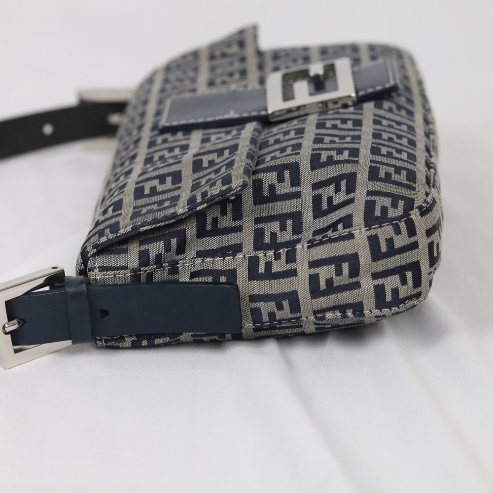 FENDI‎ ZUCCHINO BAGUETTE NAVY VINTAGE - Picture 11 of 11